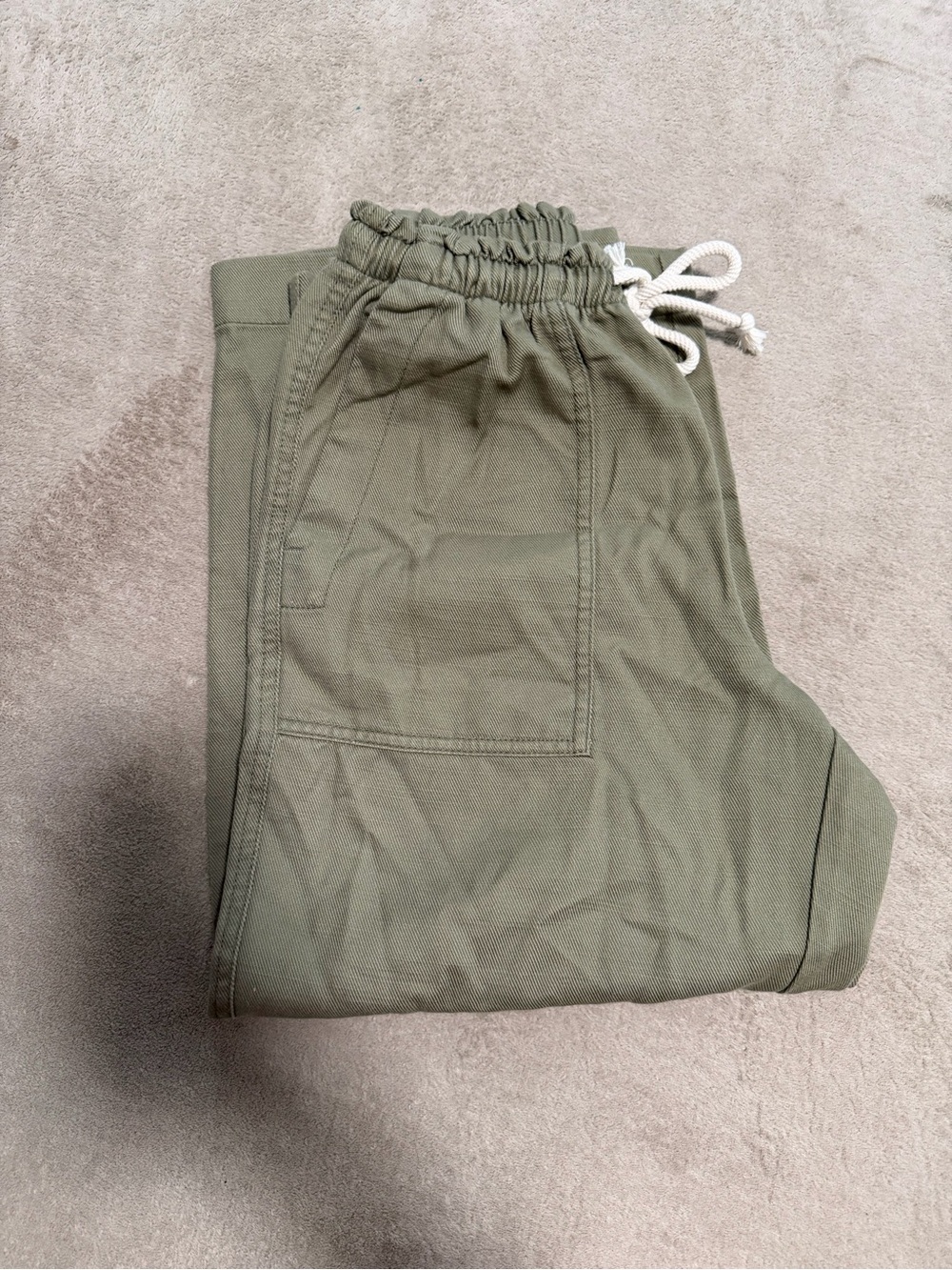 Old Navy Petite Olive Green Utility Ankle Pants - High Rise